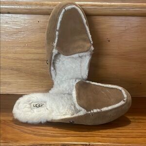 UGG Tan Slippers with Plush Lining and Suede Exterior